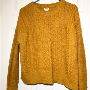 Golden-Yellow Cable-knit sweater